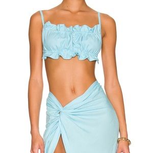 OW Collection x REVOLVE Iris Top in Coral Blue in XS, NWT! Never worn